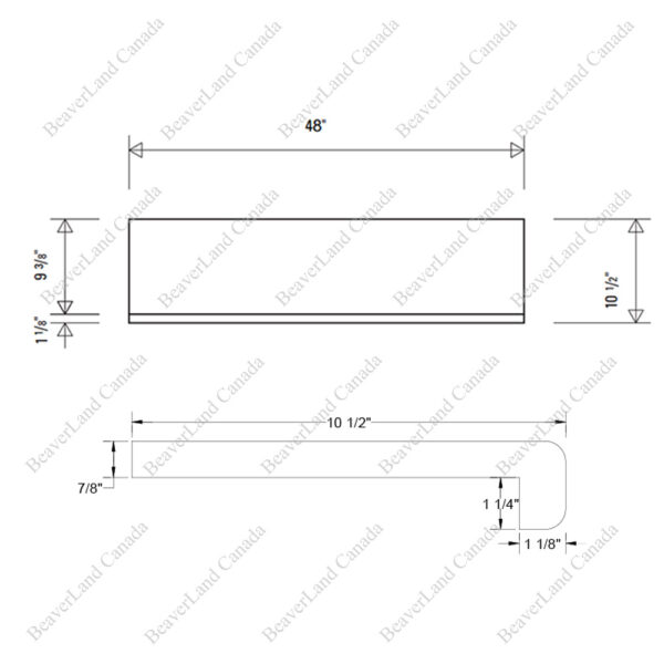 Special Order 48”*10 1/2”*7/8” Square Edge with the 1 1/4'' Return Close Red Oak