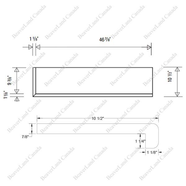 Special Order 48”*10 1/2”*7/8” Square Edge with the 1 1/4'' Return Open Left Red Oak