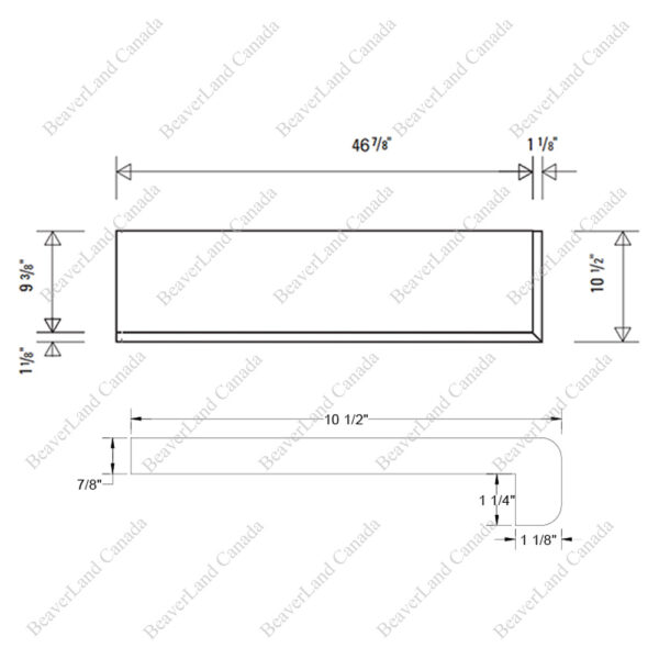 Special Order 48”*10 1/2”*7/8” Square Edge with the 1 1/4'' Return Open Right Red Oak