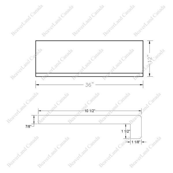 Special Order 36”*12”*7/8” Square Edge with the 1 1/2'' Return Close Red Oak