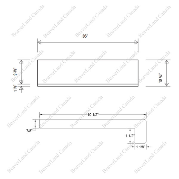 Special Order 36”*10 1/2”*7/8” Square Edge with the 1 1/2'' Return Close Red Oak