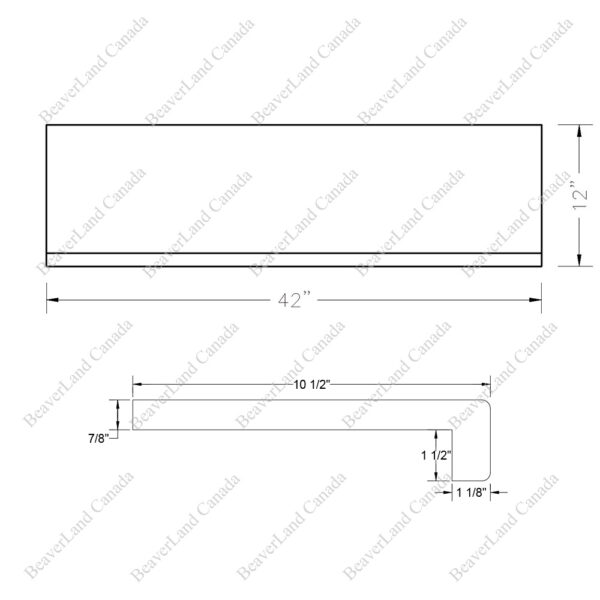 Special Order 42”*12”*7/8” Square Edge with the 1 1/2'' Return Close Red Oak