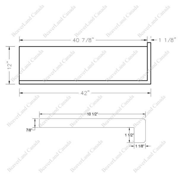 Special Order 42”*12”*7/8” Square Edge with the 1 1/2'' Return Open Right Red Oak