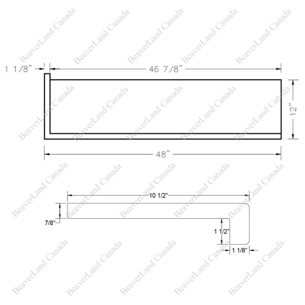 Special Order 48”*12”*7/8” Square Edge with the 1 1/2'' Return Open Left Red Oak