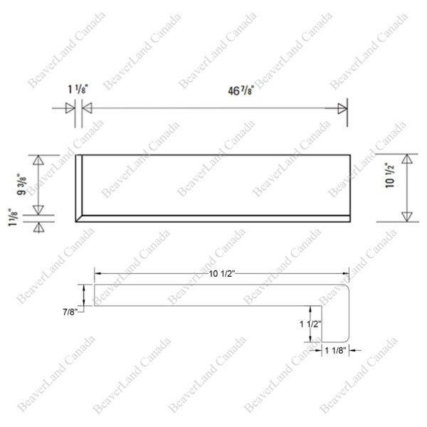 Special Order 48”*10 1/2”*7/8” Square Edge with the 1 1/2'' Return Open Left Red Oak