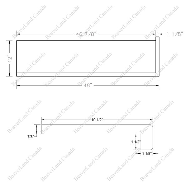 Special Order 48”*12”*7/8” Square Edge with the 1 1/2'' Return Open Right Red Oak