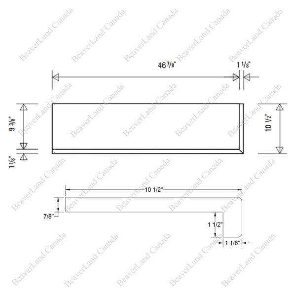 Special Order 48”*10 1/2”*7/8” Square Edge with the 1 1/2'' Return Open Right Red Oak