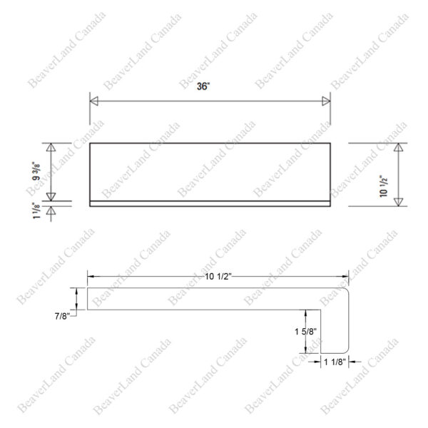 Special Order 36”*10 1/2”*7/8” Square Edge with the 1 5/8'' Return Close Red Oak