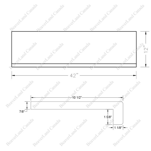 Special Order 42”*12”*7/8” Square Edge with the 1 5/8'' Return Close Red Oak