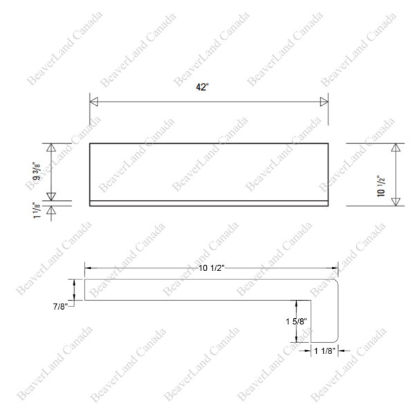 Special Order 42”*10 1/2”*7/8” Square Edge with the 1 5/8'' Return Close Red Oak