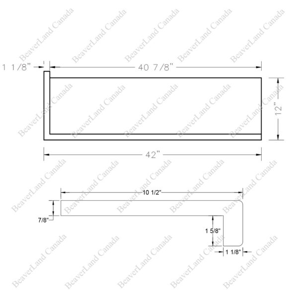 Special Order 42”*12”*7/8” Square Edge with the 1 5/8'' Return Open Left Red Oak