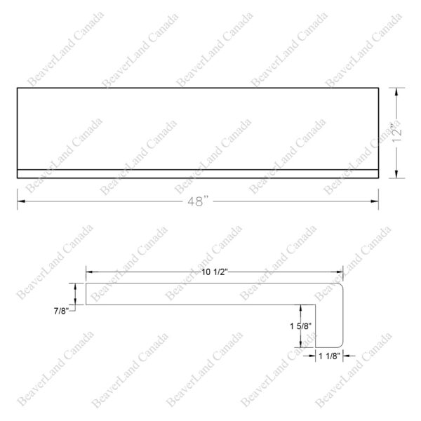 Special Order 48”*12”*7/8” Square Edge with the 1 5/8'' Return Close Red Oak