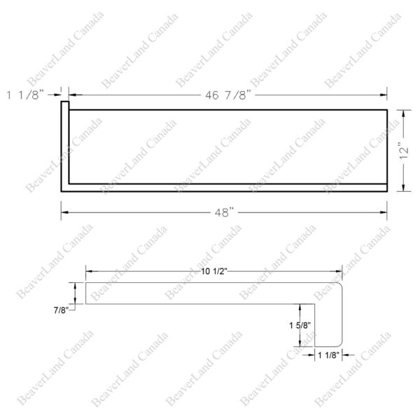 Special Order 48”*12”*7/8” Square Edge with the 1 5/8'' Return Open Left Red Oak