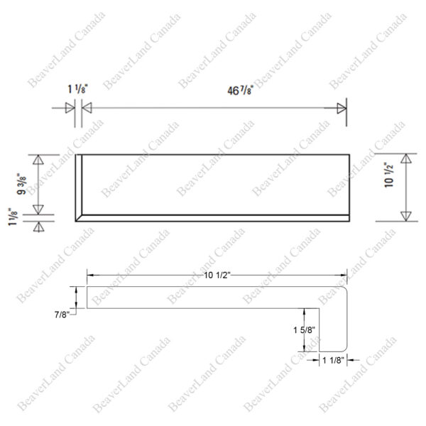 Special Order 48”*10 1/2”*7/8” Square Edge with the 1 5/8'' Return Open Left Red Oak