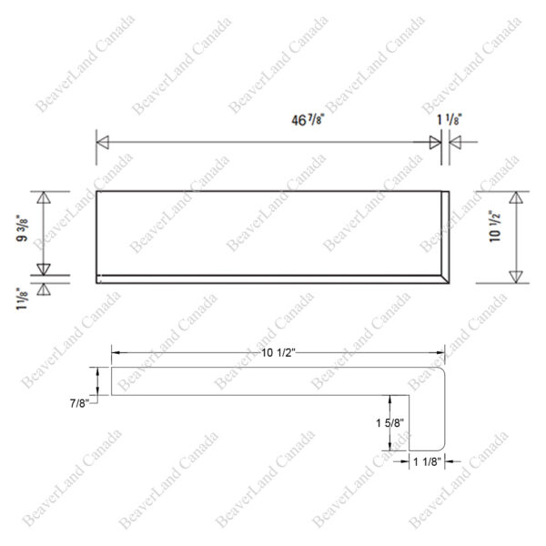 Special Order 48”*10 1/2”*7/8” Square Edge with the 1 5/8'' Return Open Right Red Oak