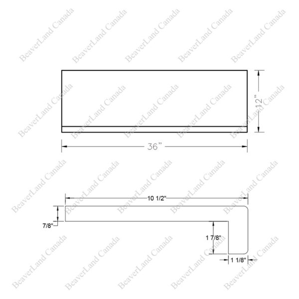 Special Order 36”*12”*7/8” Square Edge with the 1 7/8'' Return Close Red Oak