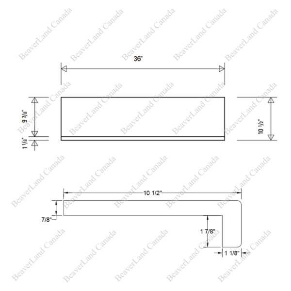 Special Order 36”*10 1/2”*7/8” Square Edge with the 1 7/8'' Return Close Red Oak