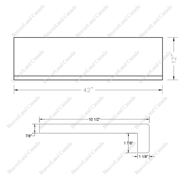 Special Order 42”*12”*7/8” Square Edge with the 1 7/8'' Return Close Red Oak