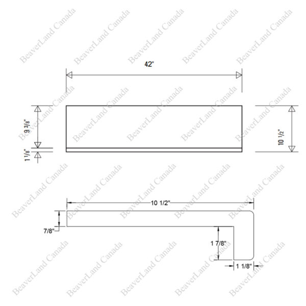 Special Order 42”*10 1/2”*7/8” Square Edge with the 1 7/8'' Return Close Red Oak