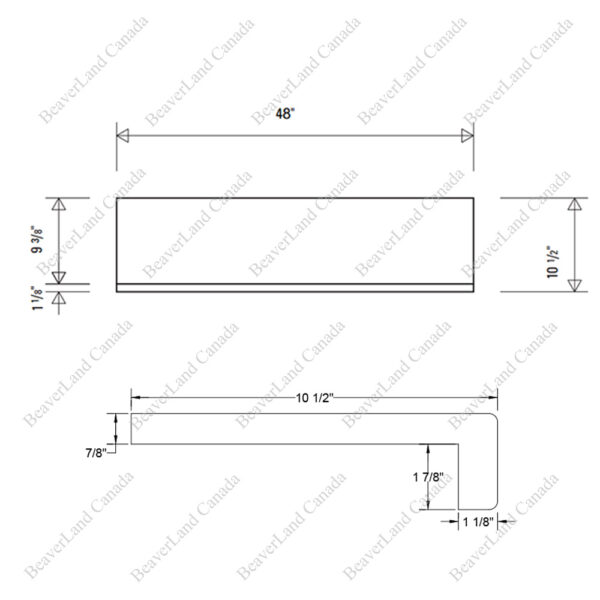 Special Order 48”*10 1/2”*7/8” Square Edge with the 1 7/8'' Return Close Red Oak