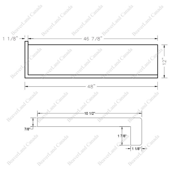 Special Order 48”*12”*7/8” Square Edge with the 1 7/8'' Return Open Left Red Oak