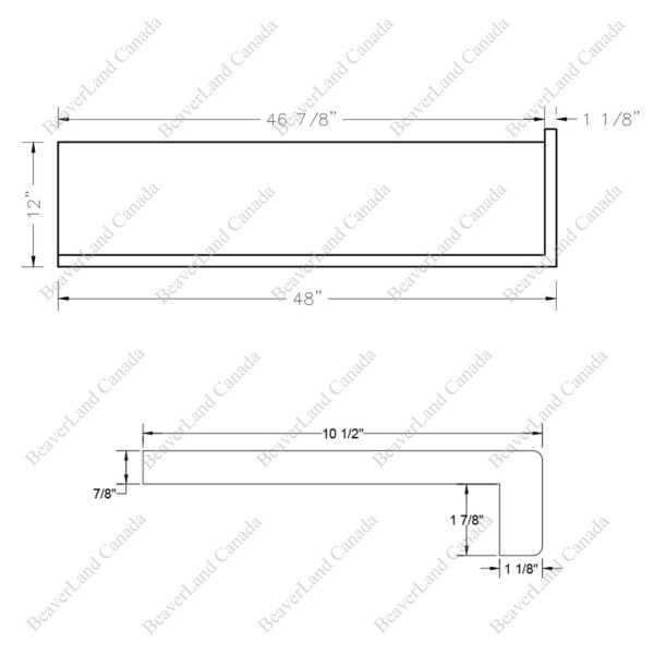 Special Order 48”*12”*7/8” Square Edge with the 1 7/8'' Return Open Right Red Oak