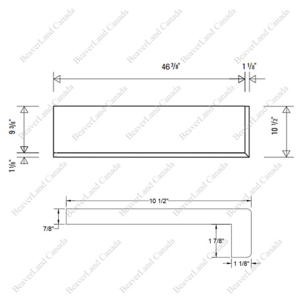 Special Order 48”*10 1/2”*7/8” Square Edge with the 1 7/8'' Return Open Right Red Oak