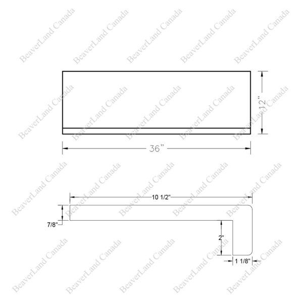 Special Order 36”*12”*7/8” Square Edge with the 2'' Return Close Red Oak