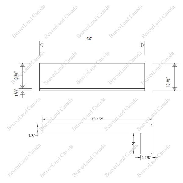 Special Order 42”*10 1/2”*7/8” Square Edge with the 2'' Return Close Red Oak