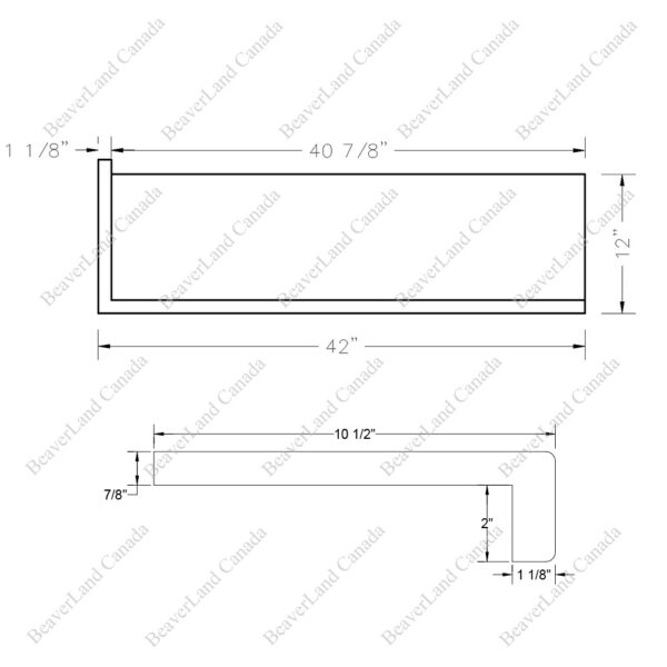 Special Order 42”*12”*7/8” Square Edge with the 2'' Return Open Left Red Oak