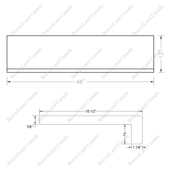 Special Order 48”*12”*7/8” Square Edge with the 2'' Return Close Red Oak