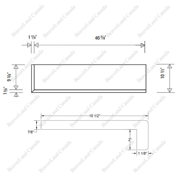 Special Order 48”*10 1/2”*7/8” Square Edge with the 2'' Return Open Left Red Oak