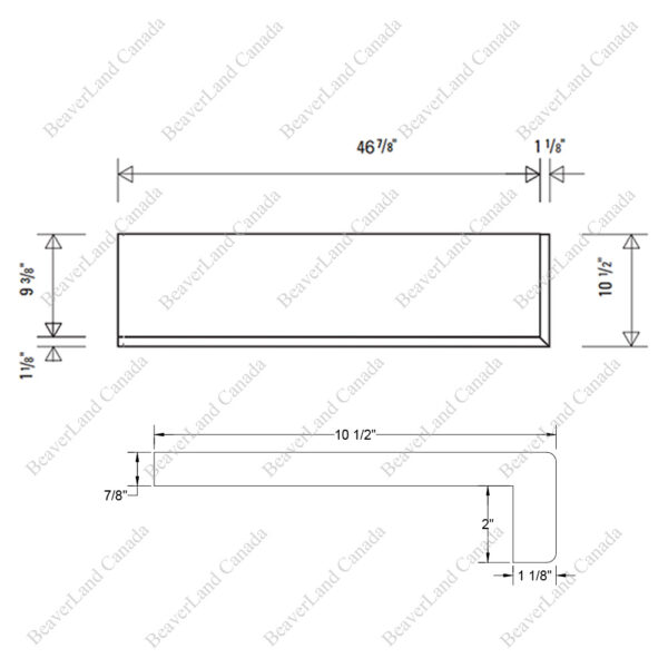 Special Order 48”*10 1/2”*7/8” Square Edge with the 2'' Return Open Right Red Oak