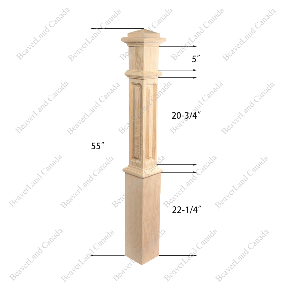 P 6291RP Raised Panel 6-1/4''*6-1/4''*55'' Red Oak - Image 9