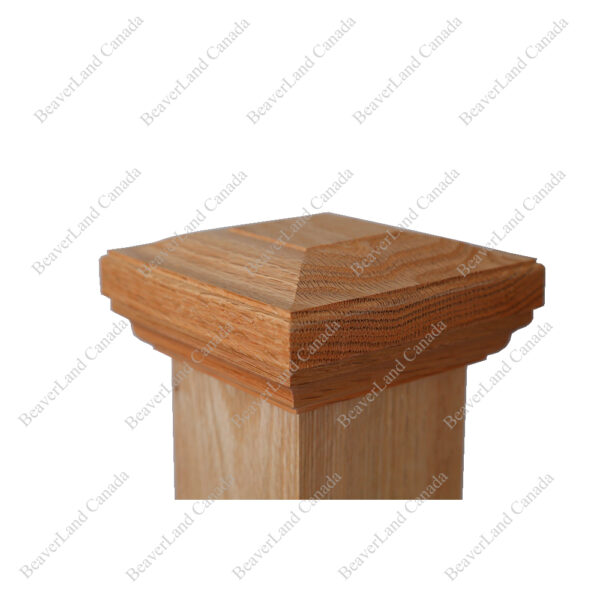 PC102 Post Cap #2 F-126 Series Flat Cap 3'', 3-1/2'' Red Oak - Image 7