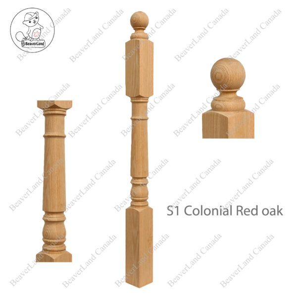 PR101 S1 Classic Colonial 3”*3”*52” Red Oak - Image 4