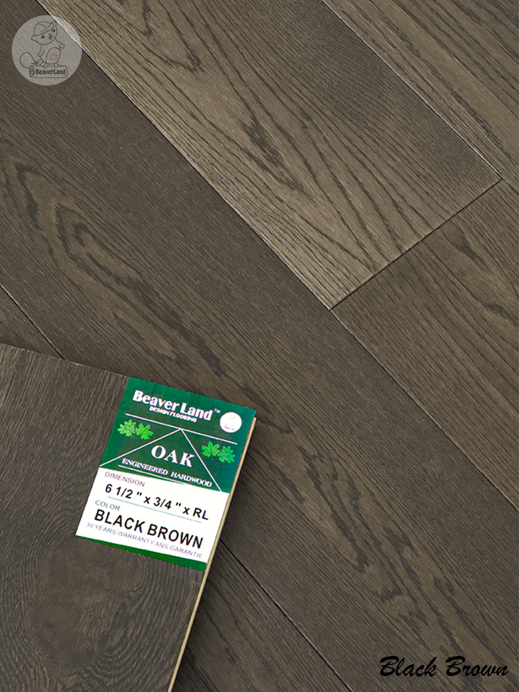 Oak Engineered Flooring-Black brown 6-1/2''*3/4'' 26.86sqft/box