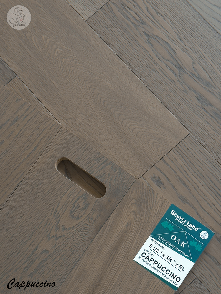 Oak Engineered Flooring-Cappuccino 6-1/2''*3/4'' 26.86sqft/box