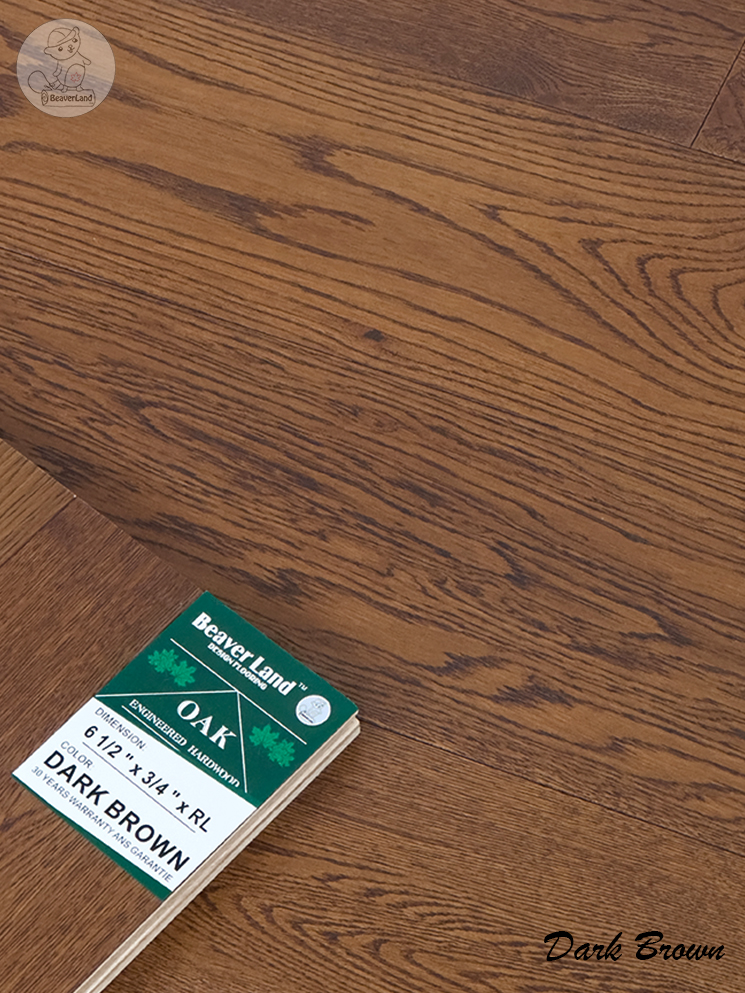 Oak Engineered Flooring-Dark Brown 6-1/2''*3/4'' 26.86sqft/box