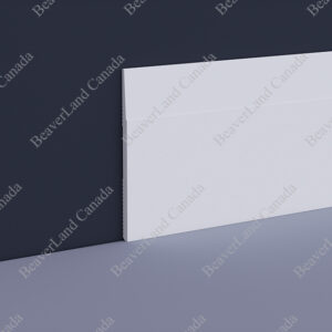 B B5WS Flexible Step Beveled Baseboard Primed White 5-1/2” (Width) * 1/4” (Thick) With Peel Off Glue, Available in 8ft