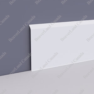 BSB PVC Flat Baseboard S152-H White 6” (Width) * 1/4” (Thick), Available in 8ft, White (Sell by Feet 100ft/roll)