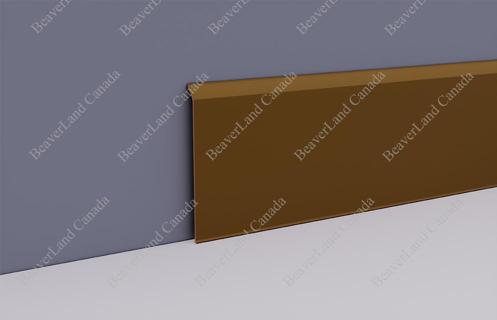 BSB PVC Flat Baseboard S152-H Brown 6” (Width) * 1/4” (Thick), Light Brown (Sell by Feet 100ft/roll)
